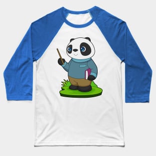 Panda Teacher Pointer Baseball T-Shirt